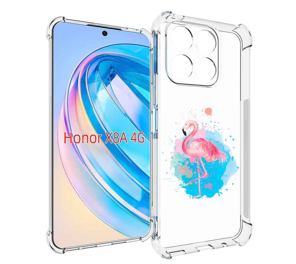 

Чехол MyPads акварельное-фламинго для Honor X8a, Tocco