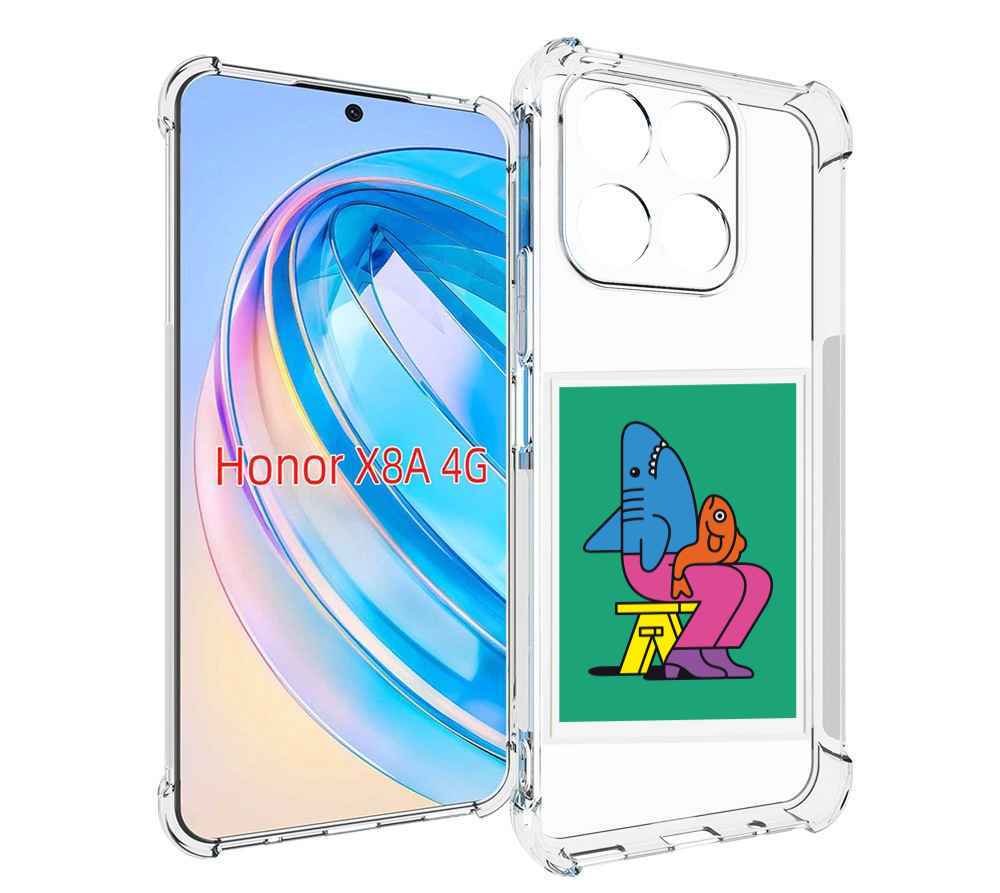 

Чехол MyPads акула синяя в штанах для Honor X8a, Tocco
