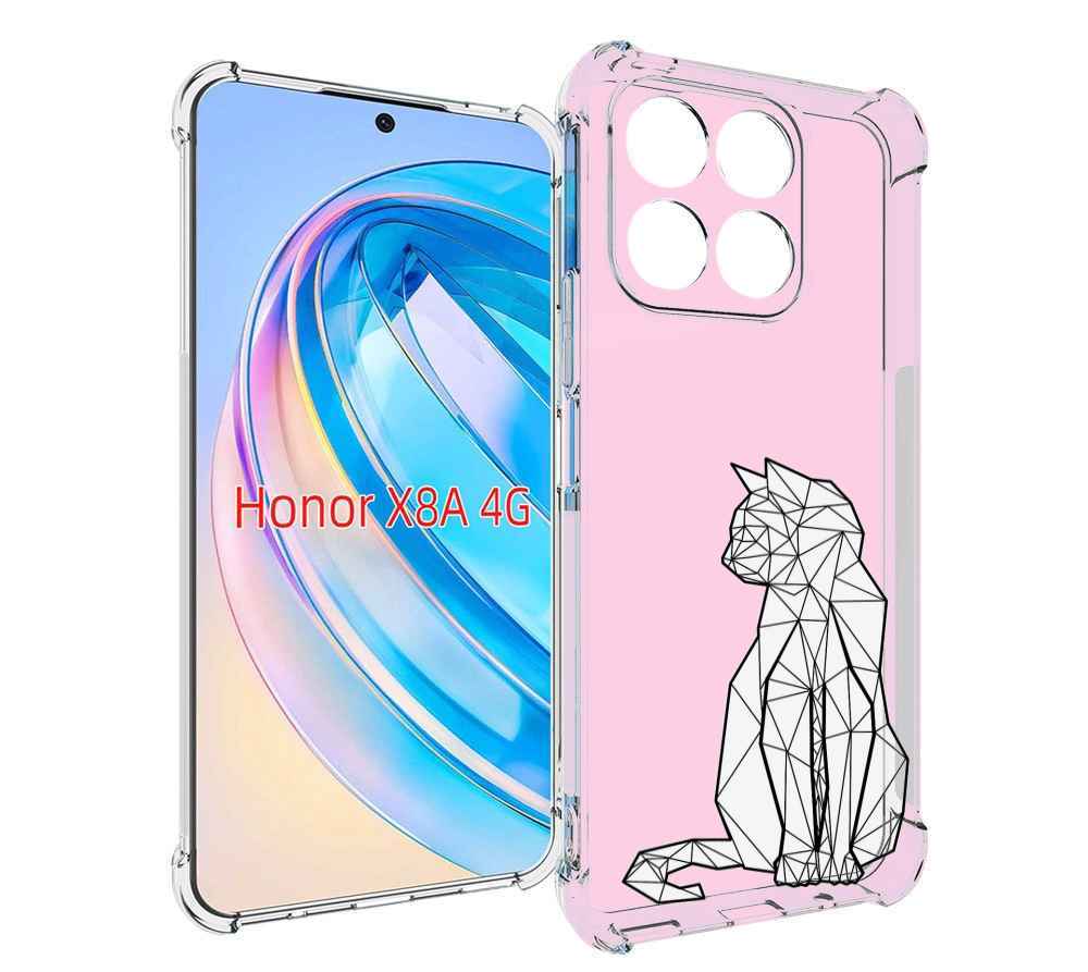 

Чехол MyPads белый котик с гранями для Honor X8a, Tocco