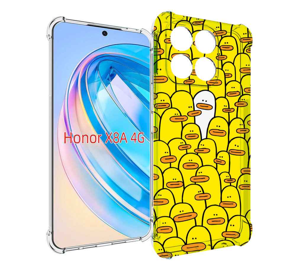

Чехол MyPads белый среди желтых для Honor X8a, Tocco