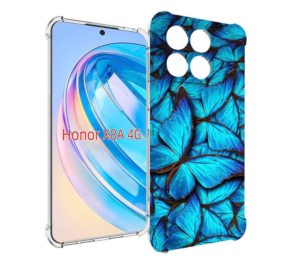 

Чехол MyPads бирюзовые бабочки для Honor X8a, Tocco