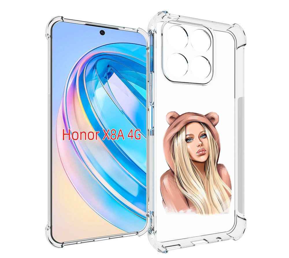 

Чехол MyPads блондинка-в-капюшоне женский для Honor X8a, Tocco