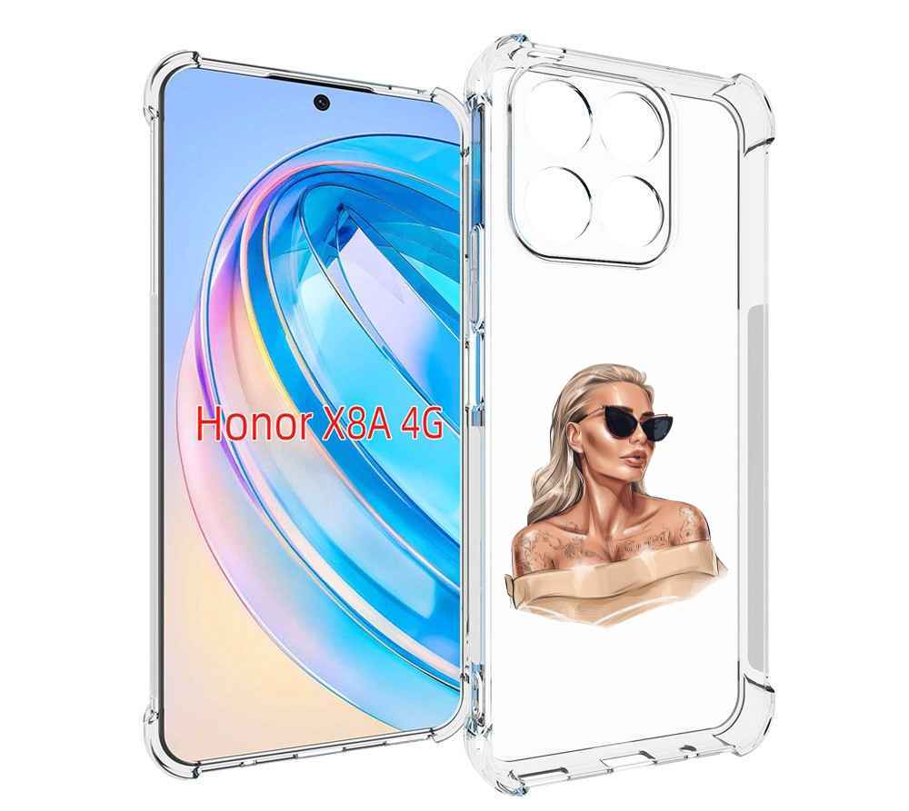 

Чехол MyPads блондинка-в-очках женский для Honor X8a, Tocco