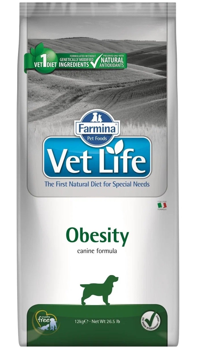 

Сухой корм Farmina для взрослых собак с избыточным весом Vet Life Obesity рыба 12 кг