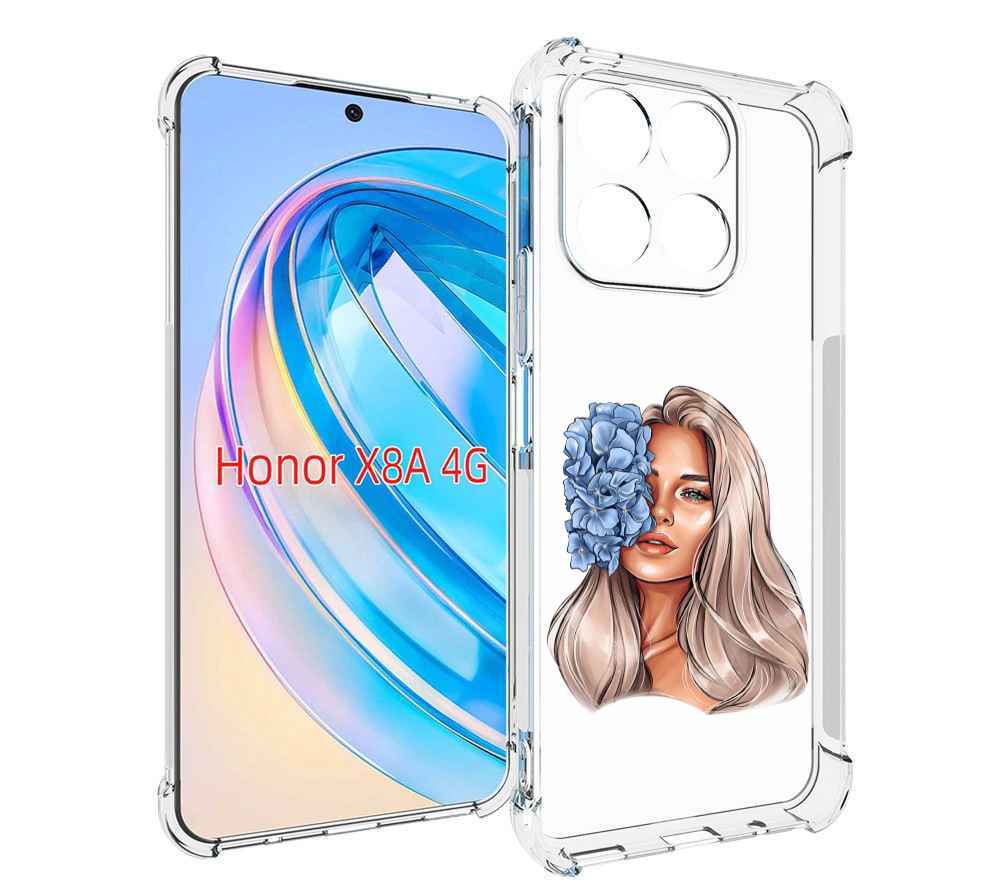 

Чехол MyPads блондинка-с-голубыми-цветами женский для Honor X8a, Tocco