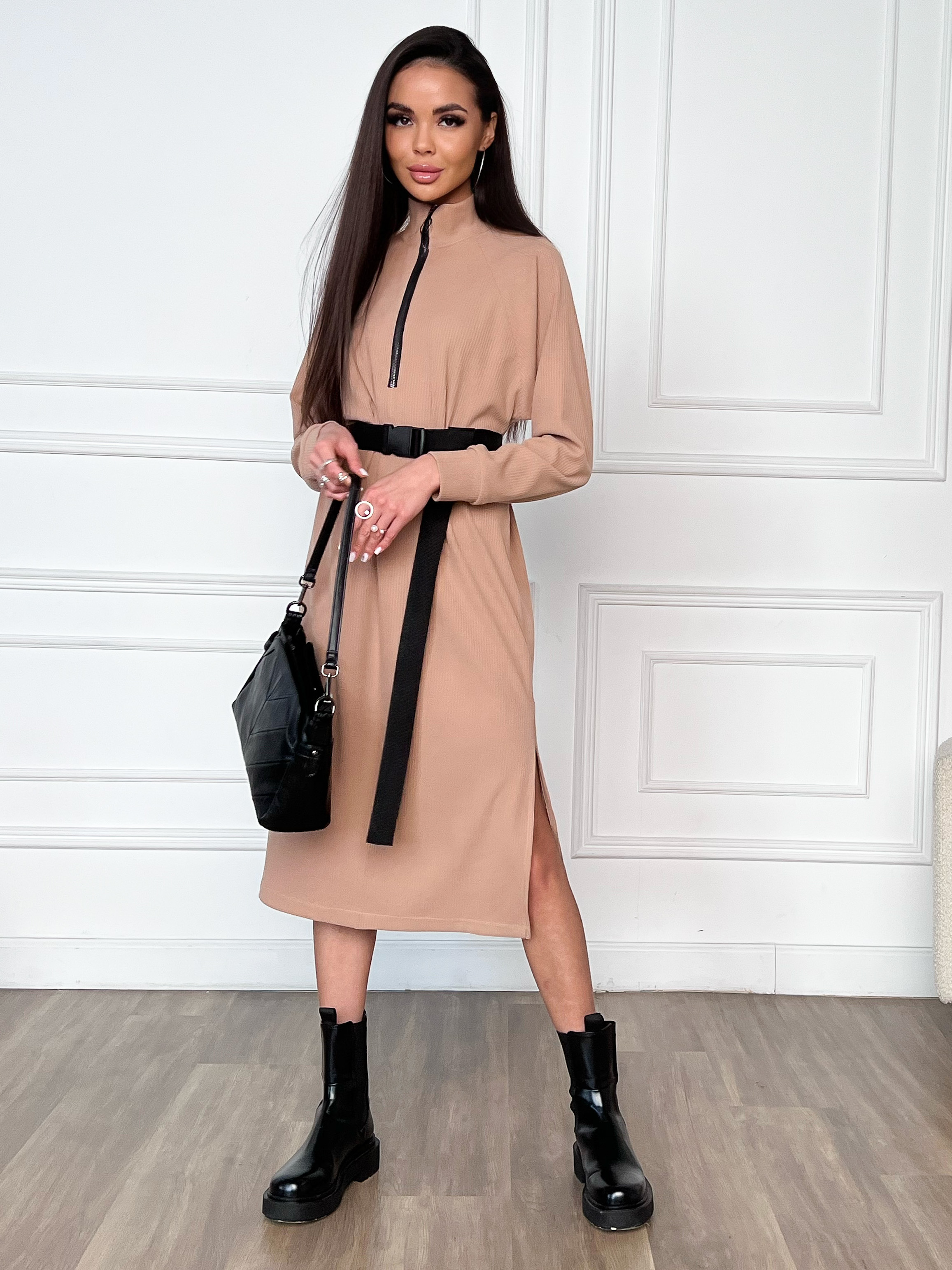 

Платье женское PARTY21 10f21-10105 бежевое 46 RU, Бежевый, 10f21-10105
