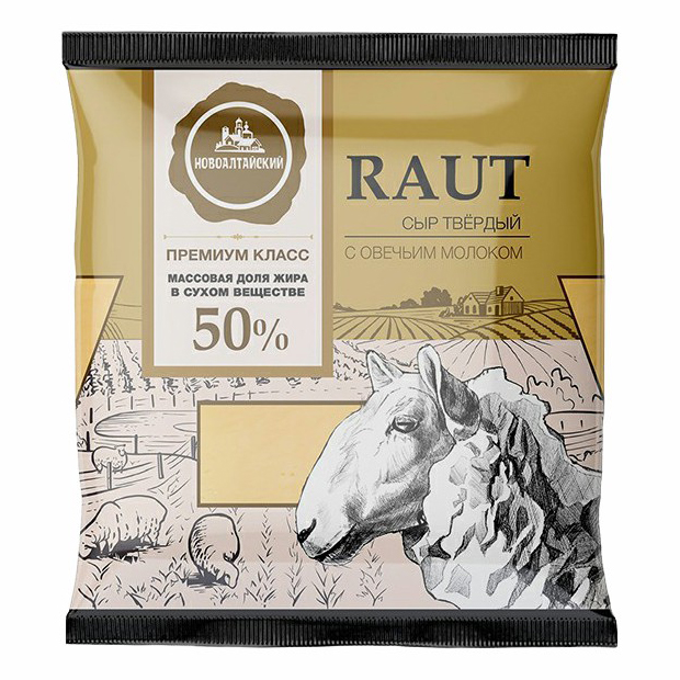 

Сыр твердый Новоалтайский Raut с овечьим молоком 50% +-200 г