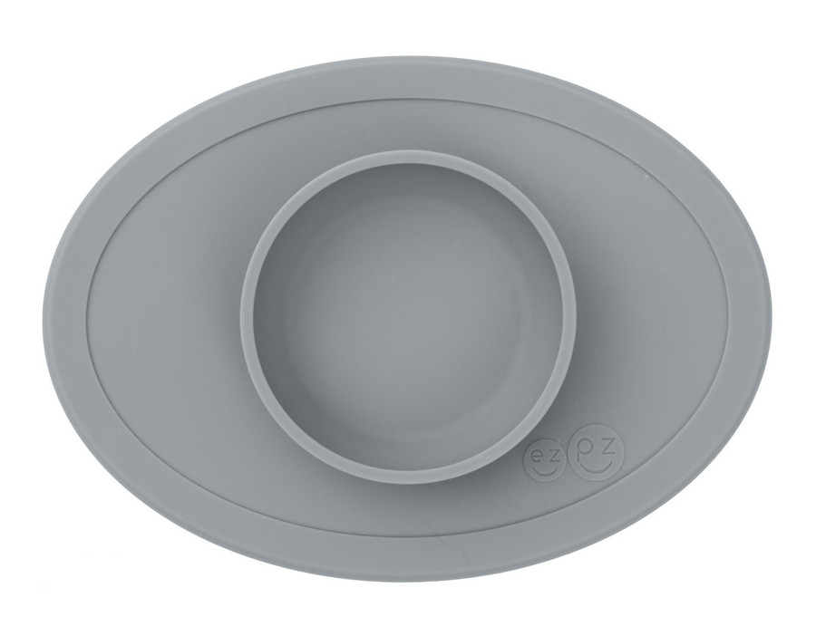 фото Тарелка с подставкой ezpz tiny bowl , цвет серый