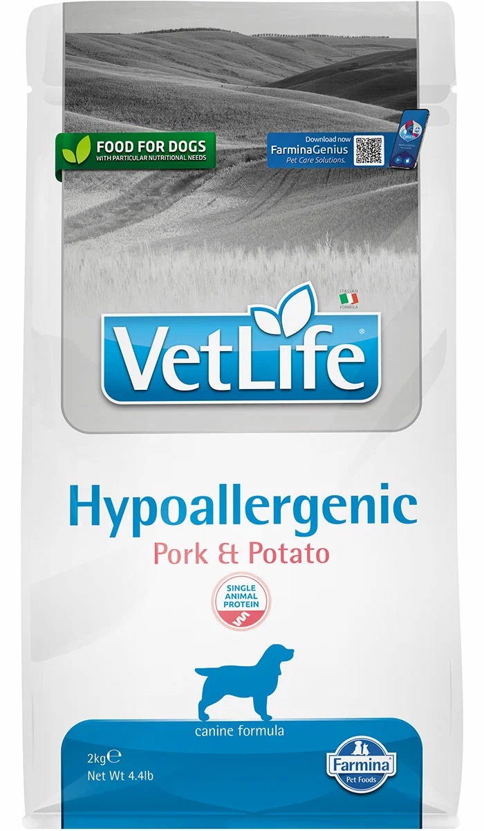 фото Сухой корм farmina для взрослых собак vet life hypoallergenic свинина с картофелем 2 кг