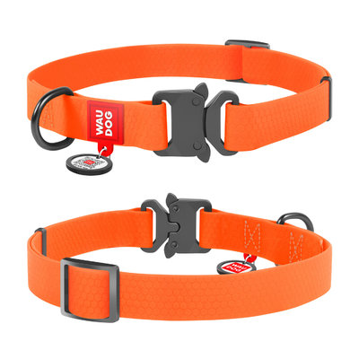 фото Ошейник для собак collar waudog waterproof с qr-паспортом фастекс оранжевый 24-40 см