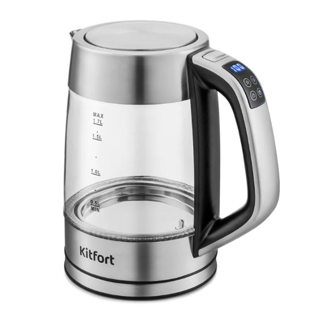Чайник электрический Kitfort KT-6114 1.7 л прозрачный чайник kitfort kt 633 1 графит