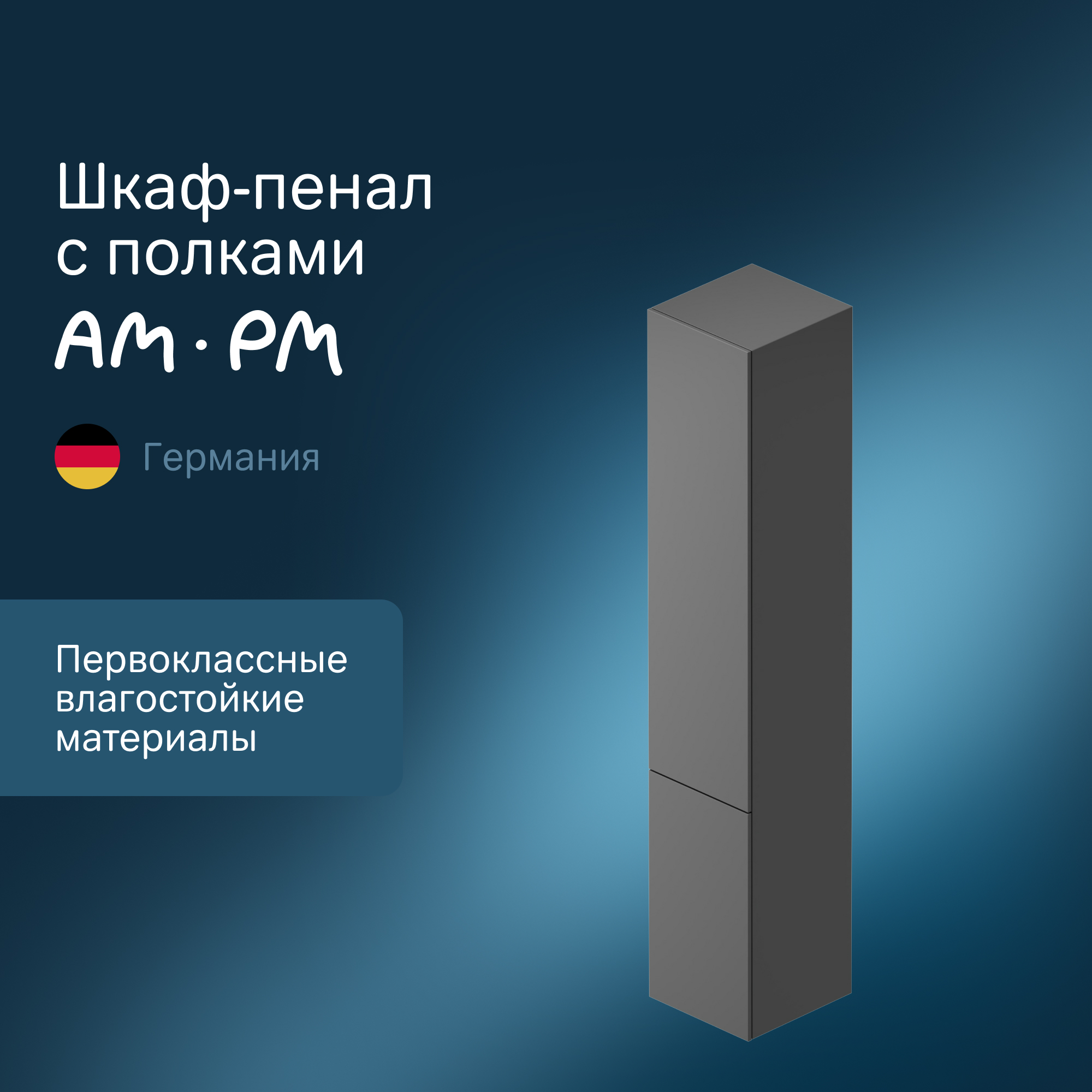 

Шкаф AM.PM M90CHR0306GM, Черный, Gem M90CHR0306GM графит матовый