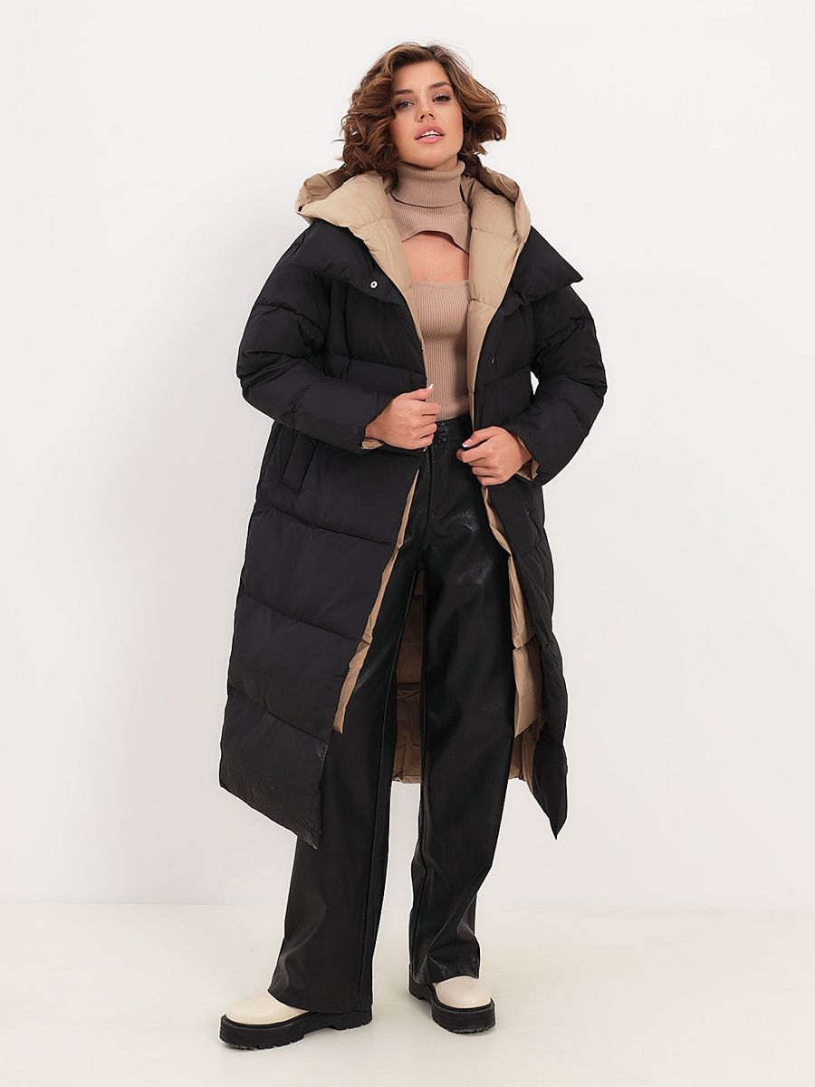 

Пальто женское LAWINTER 83157 черное 48 RU, Черный, 83157