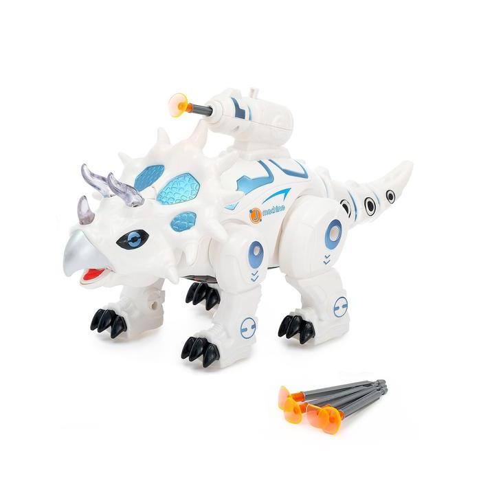 

Робот-динозавр "Трицеработ", стреляет, свет, звук. №SL-02765b WOOW TOYS
