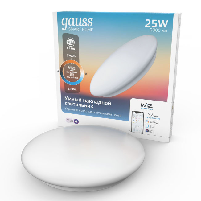 

Светил. Gauss 2050112, 25W 2700-6500К IP20 LED1/5