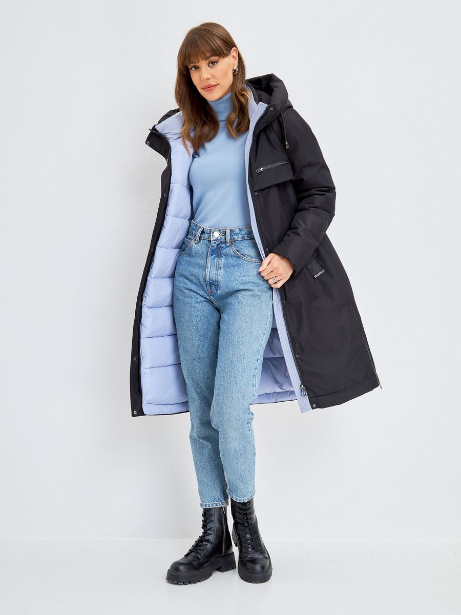 

Пальто женское LAWINTER 83843 черное 40 RU, Черный, 83843