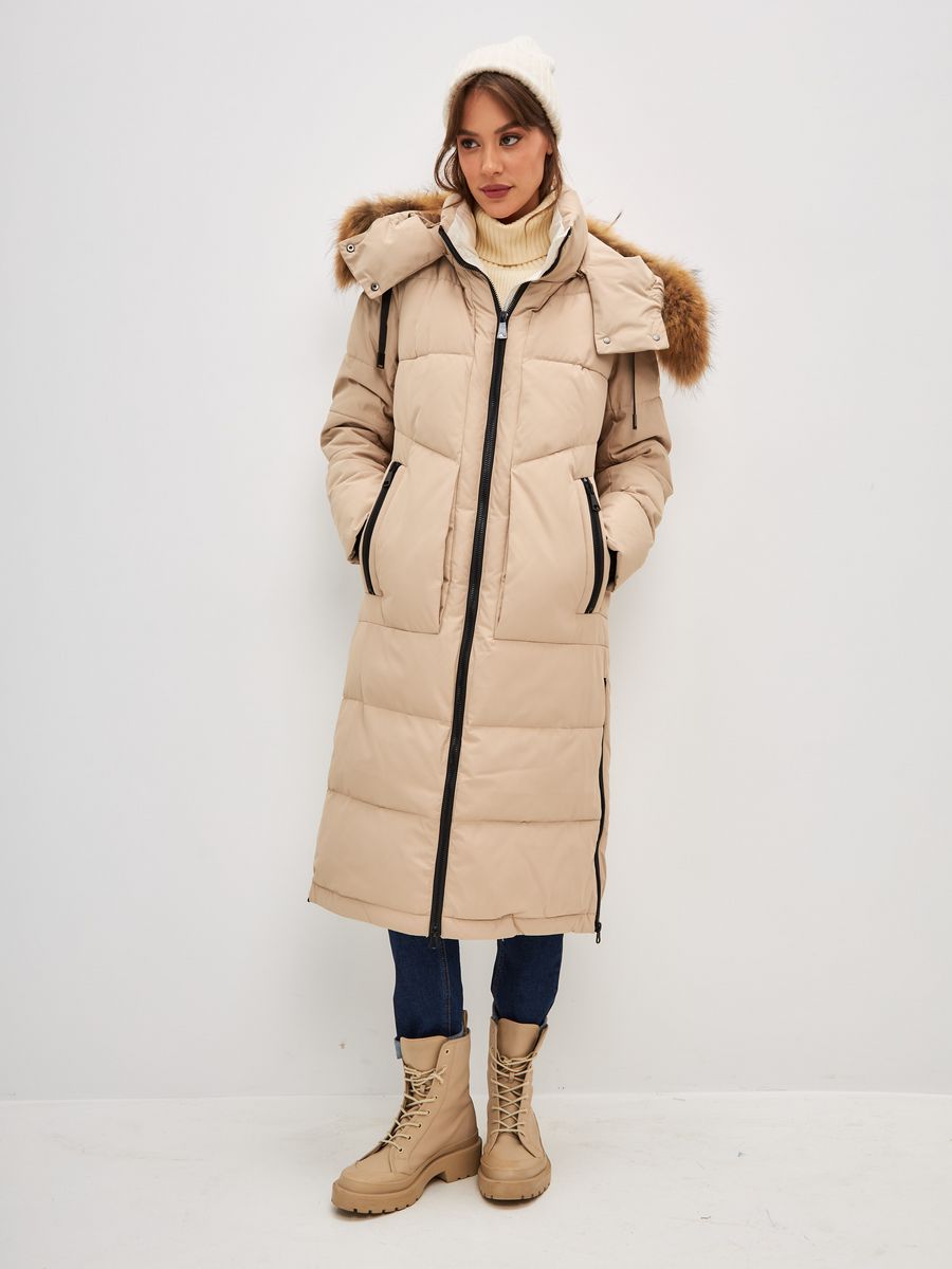 

Пальто женское LAWINTER 8368 бежевое 40 RU, Бежевый, 8368