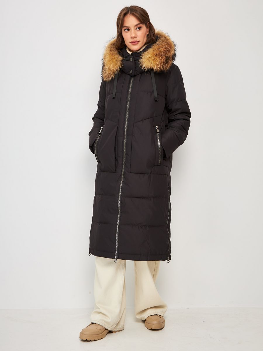 

Пальто женское LAWINTER 8368 черное 46 RU, Черный, 8368