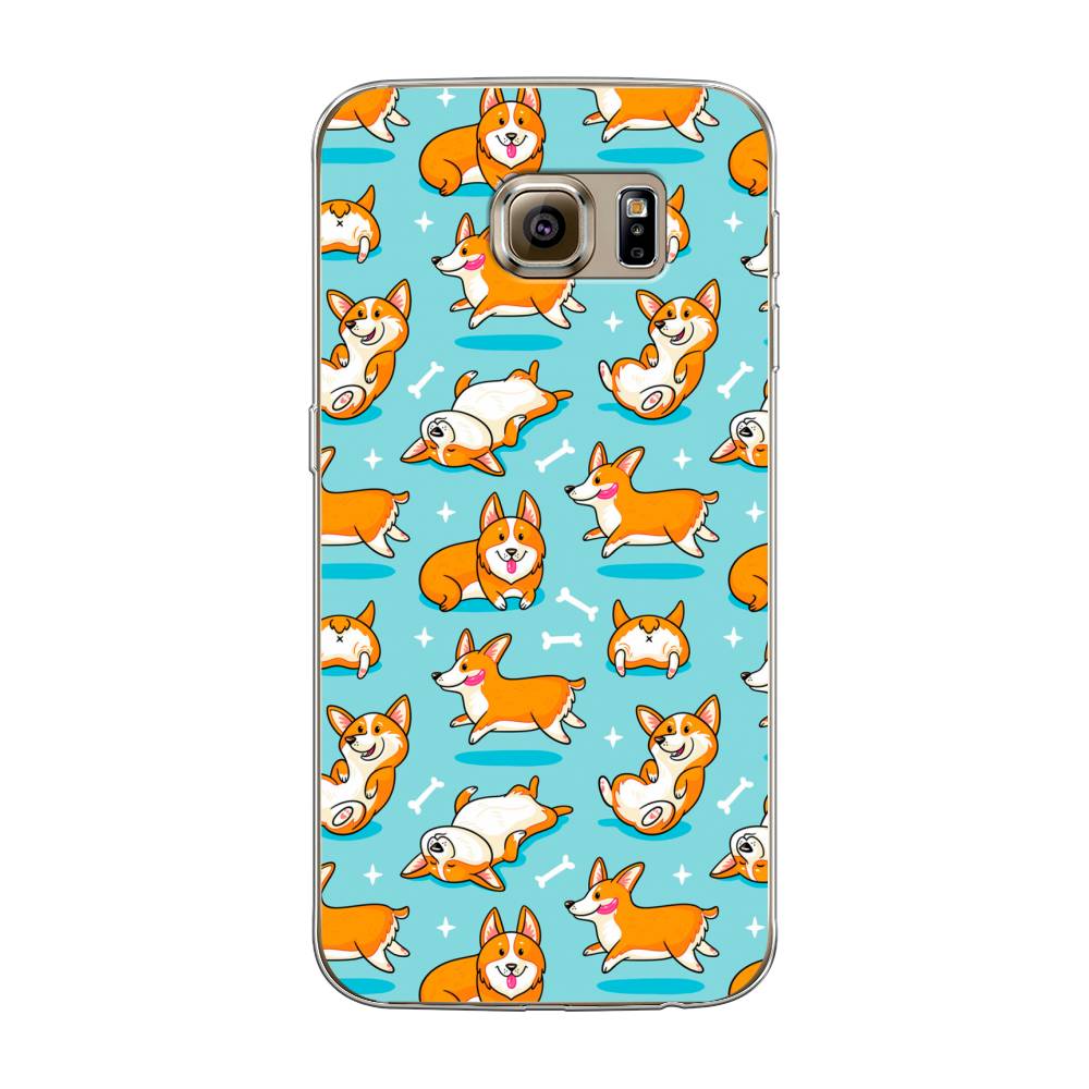 

Чехол Awog на Samsung Galaxy S6 "Веселые корги", Коричневый, 24350-2