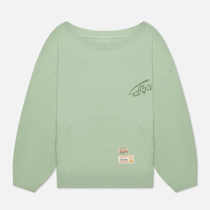 

Свитшот женский Evisu 2ESHTW1SW316FF зеленый S, 2ESHTW1SW316FF