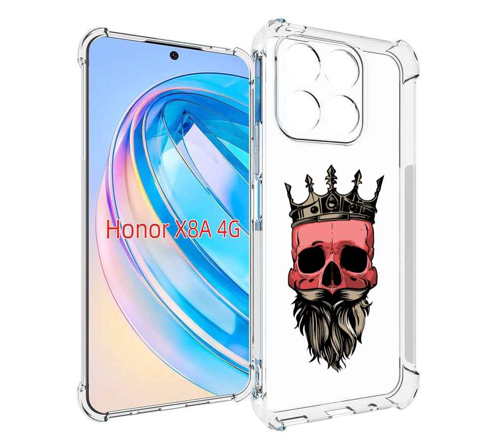 

Чехол MyPads бородатый красный череп мужской для Honor X8a, Tocco