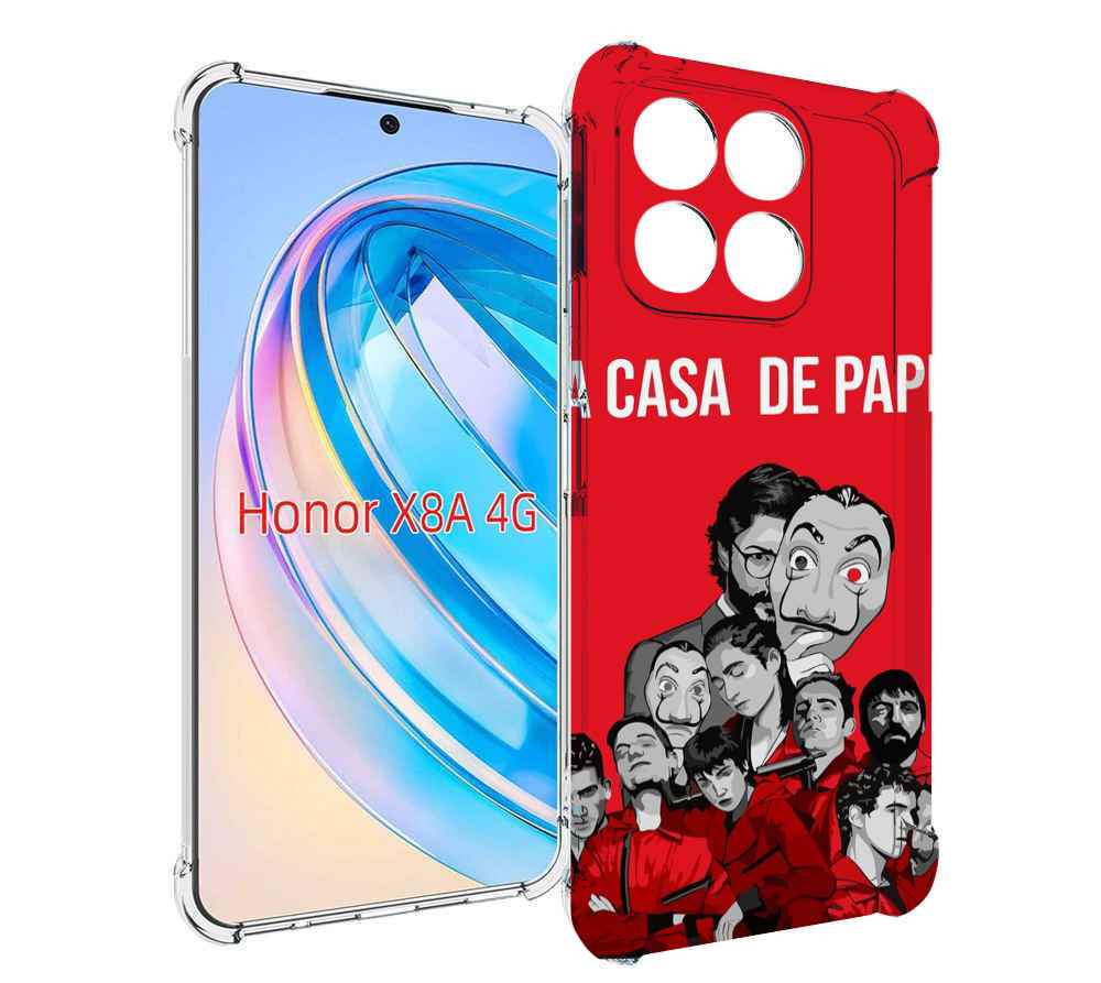 

Чехол MyPads бумажный-дом-команда для Honor X8a, Tocco