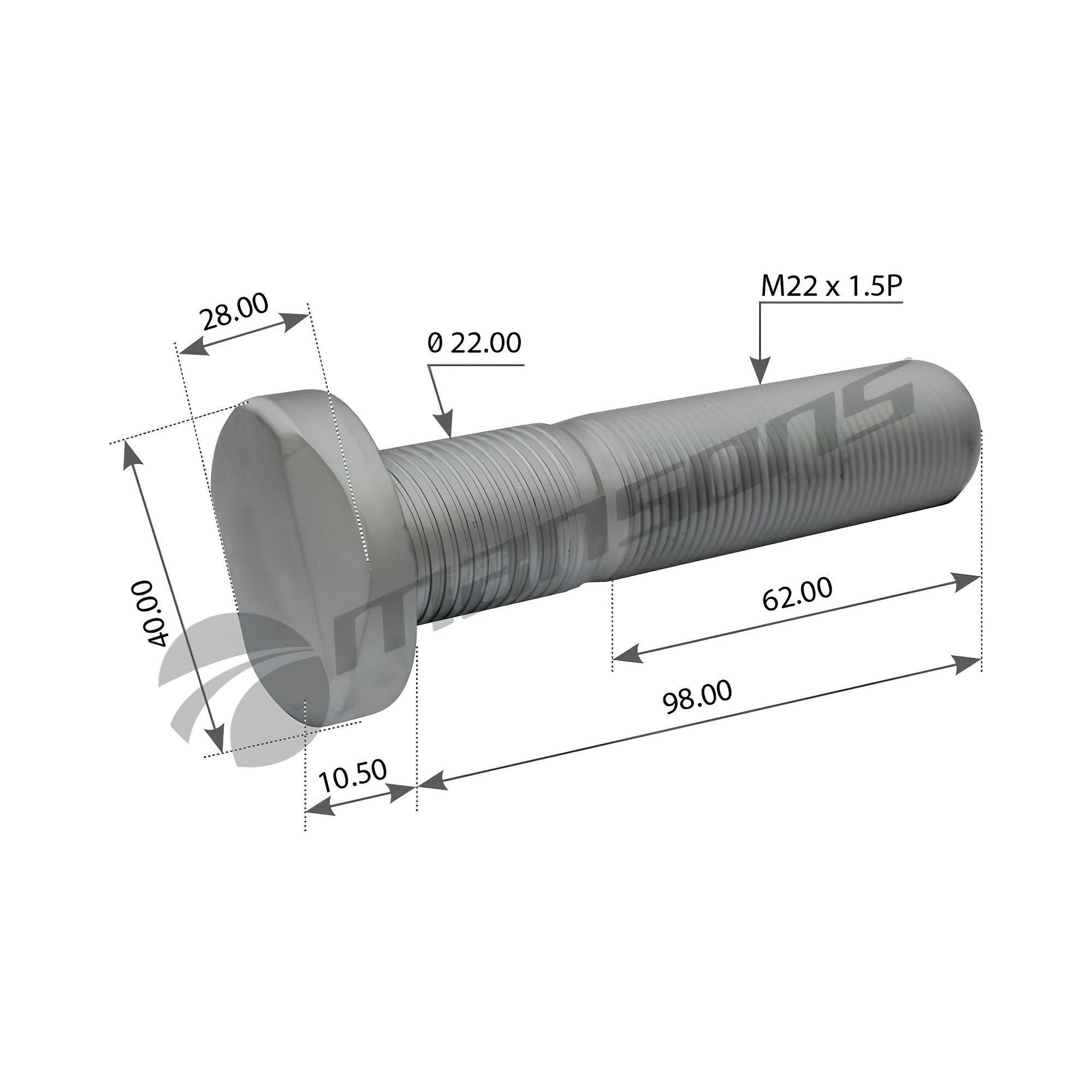 Болт колесный M22151085 заднийпередний MBMAN 700276 Mansons 633₽