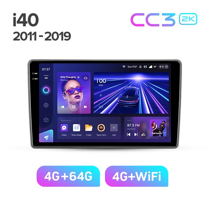 Магнитола TEYES HYUNDAI I40 2011-2017 г CC3 2K 464ГБ 3789000₽