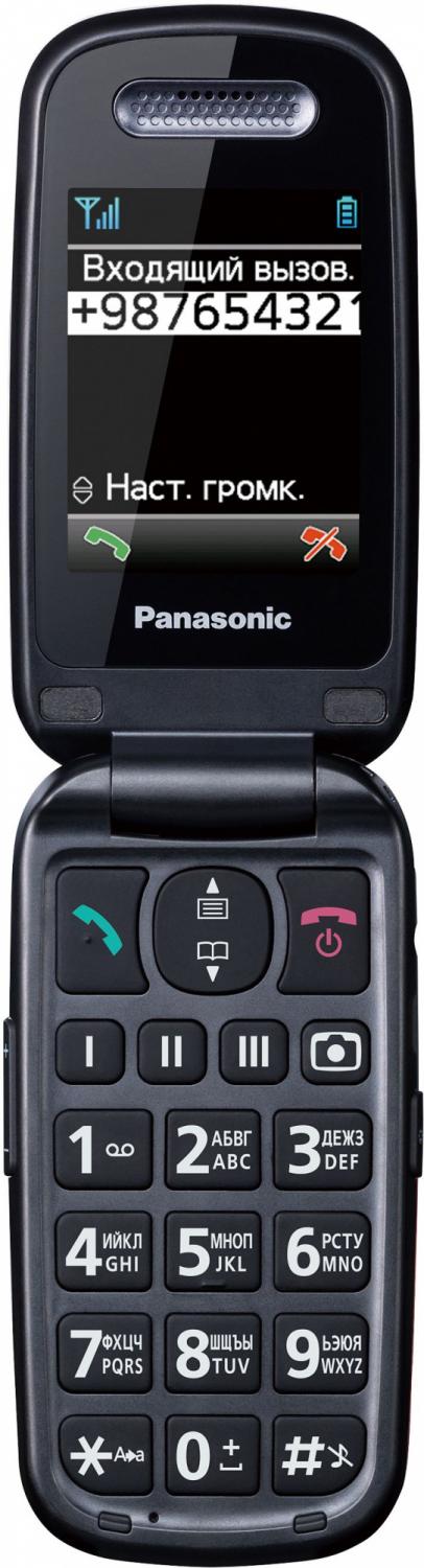 

Мобильный телефон Panasonic TU456 черный раскладной 1Sim 2.4" 240x320 0.3Mpix GSM900/1800