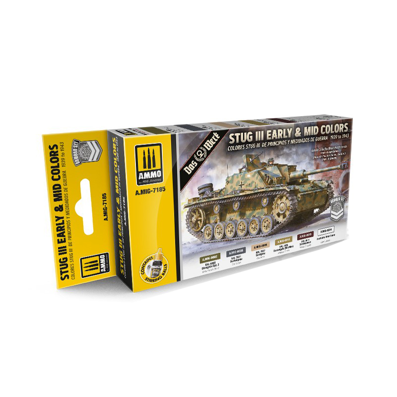 

Набор акриловых красок AMMO MIG STUG III ранних и средних цветов с 1939 по 1943 AMIG7185