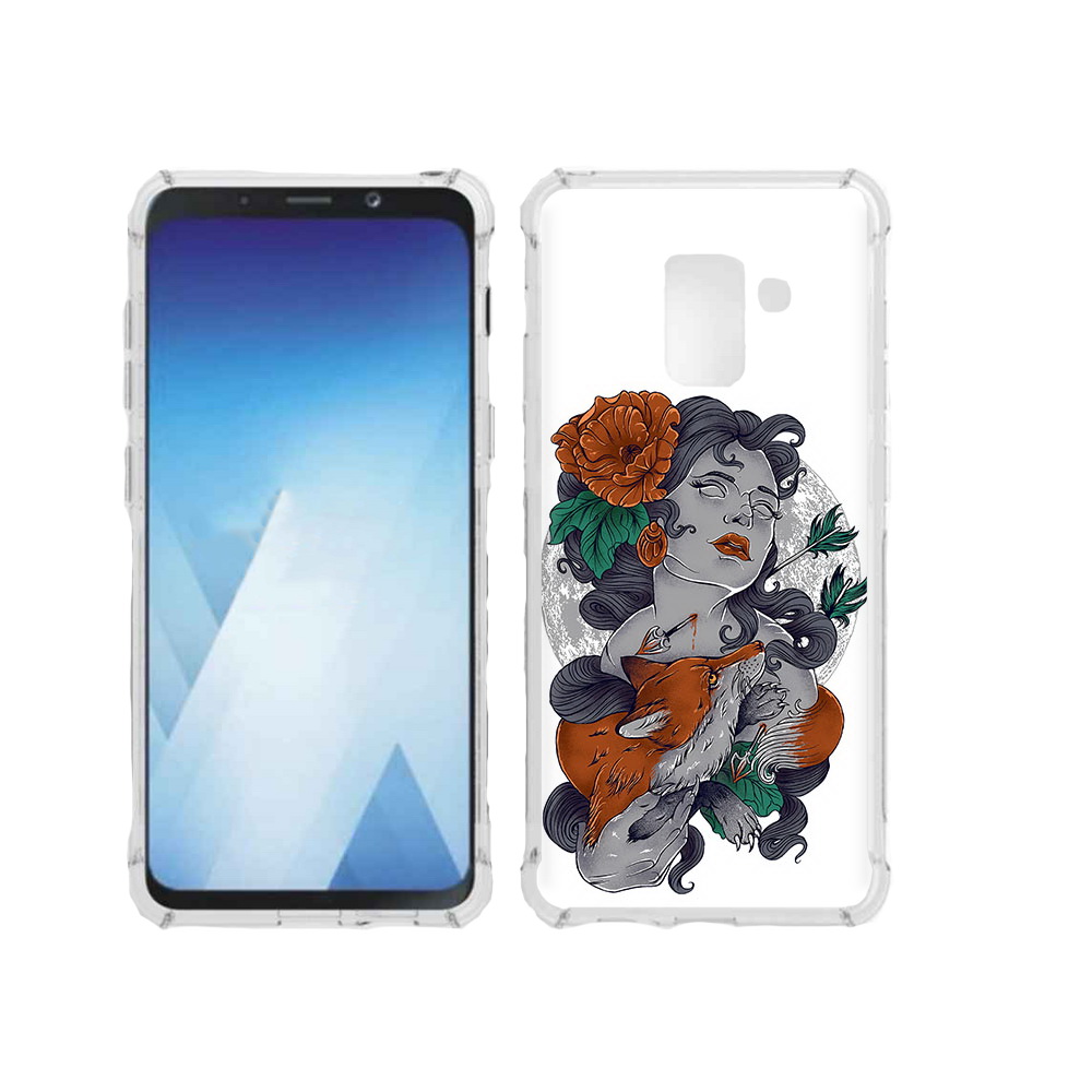 Чехол MyPads Tocco для Samsung Galaxy A5 (2018) темная девушка с лисой (PT95317.573.639)