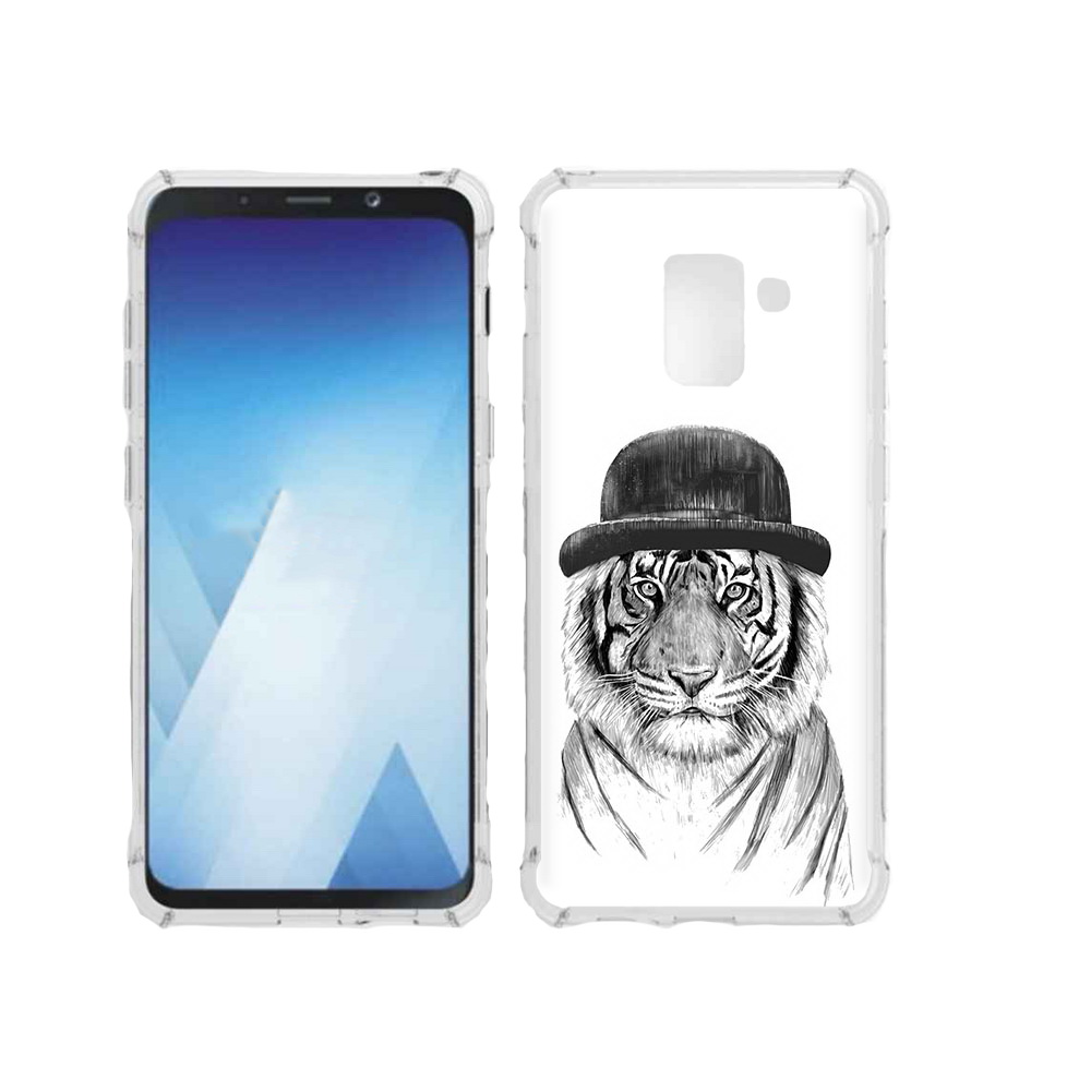 

Чехол MyPads Tocco для Samsung Galaxy A5 (2018) тигр британец (PT95317.573.641), Прозрачный, Tocco