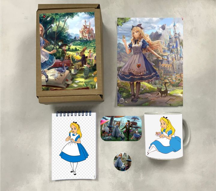 

Бокс с подарком Алиса в стране чудес, Alice in Wonderland 9, 54316411-1, 5 предметов