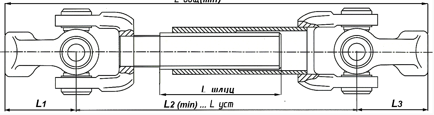 Вал карданный рулевого механизма L=635мм АМАЗ 103-3444062 (Белкард)