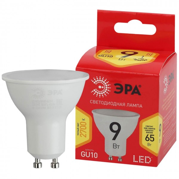 фото Лампа эра eco led mr16-9w-827-gu10