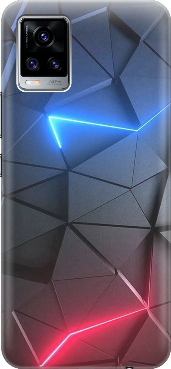 

Силиконовый чехол на Vivo V20 "Графитовые грани", Серый;синий, 159666