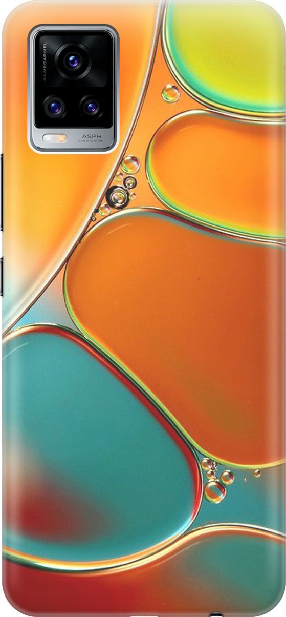 

Силиконовый чехол на Vivo V20 "Разноцветные пузырьки", Голубой;оранжевый, 159666