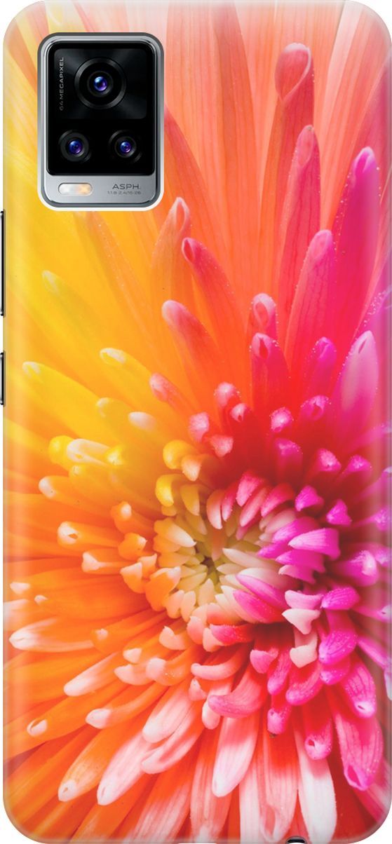 

Силиконовый чехол на Vivo V20 "Розовая хризантема", Оранжевый;розовый, 159672