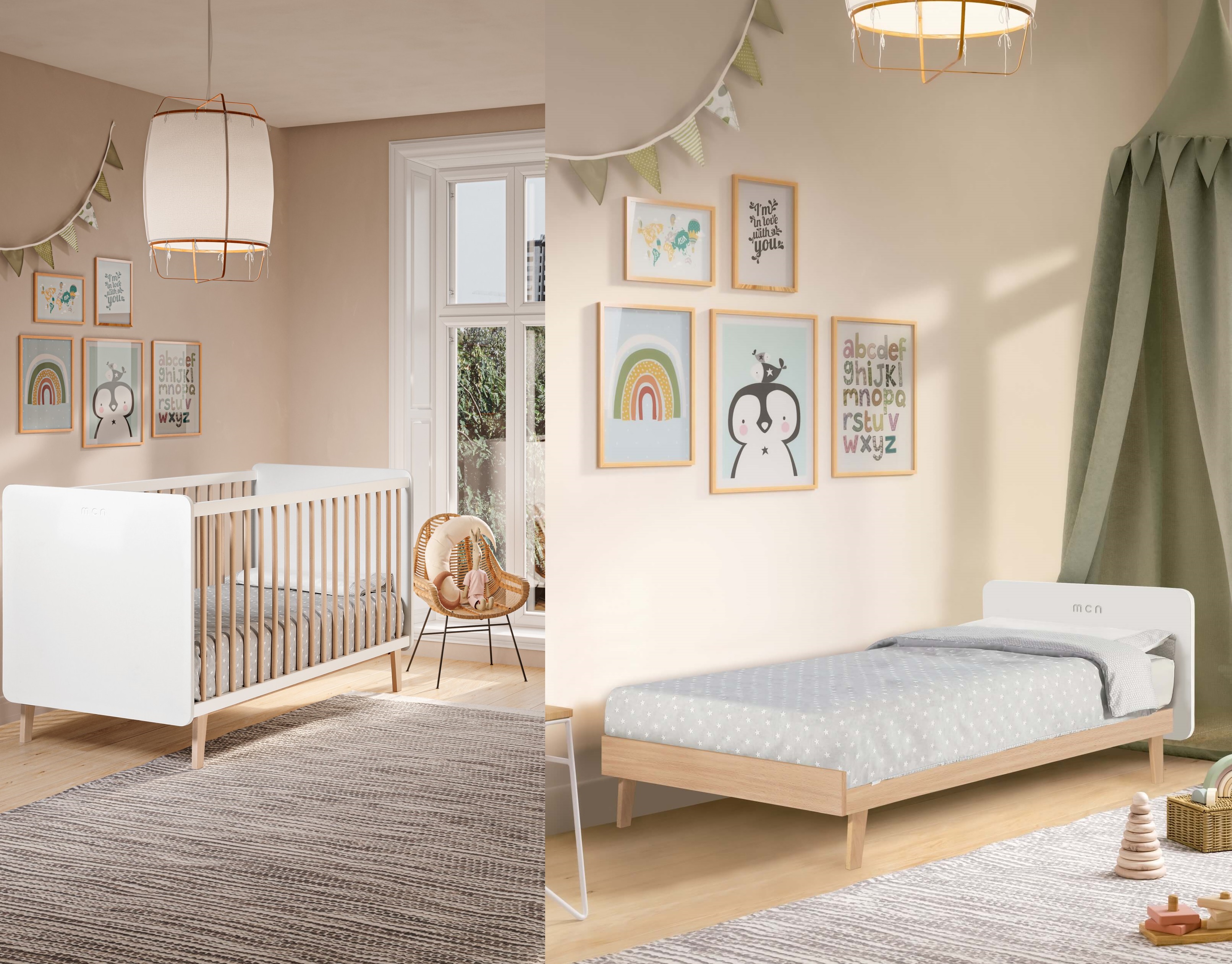 

Детская кроватка 140х70 см Micuna Big Trevi white, natural wax, Белый;бежевый, Big Trevi