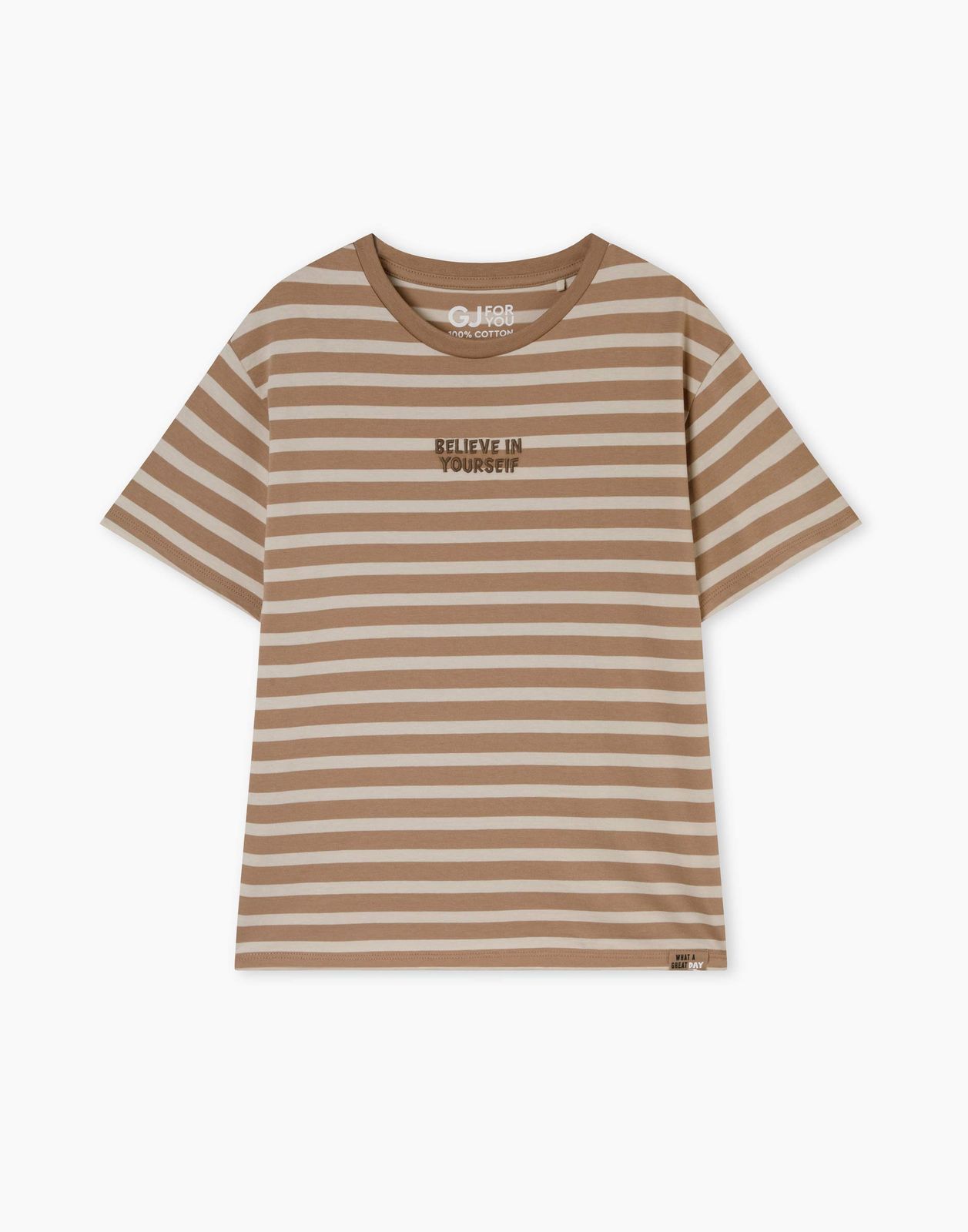 

Футболка для мальчика Gloria Jeans BKT014580 бежевый/коричневый 4-6л/116, BKT014580