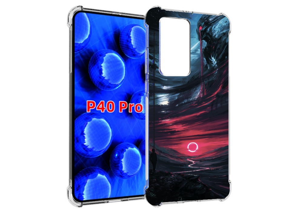 

Чехол MyPads страшный мир для Huawei P40 Pro противоударный, Прозрачный, Tocco