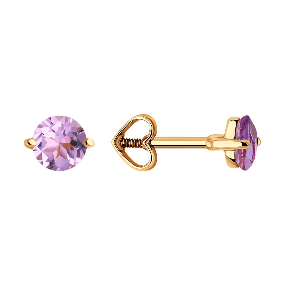 

Серьги из красного золота с аметистом Diamant 51-322-02196-5, 51-322-02196-5