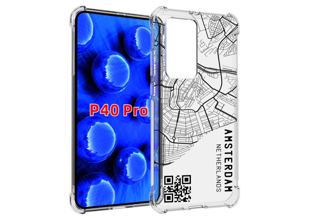 

Чехол MyPads схема-амстердам для Huawei P40 Pro противоударный, Прозрачный, Tocco