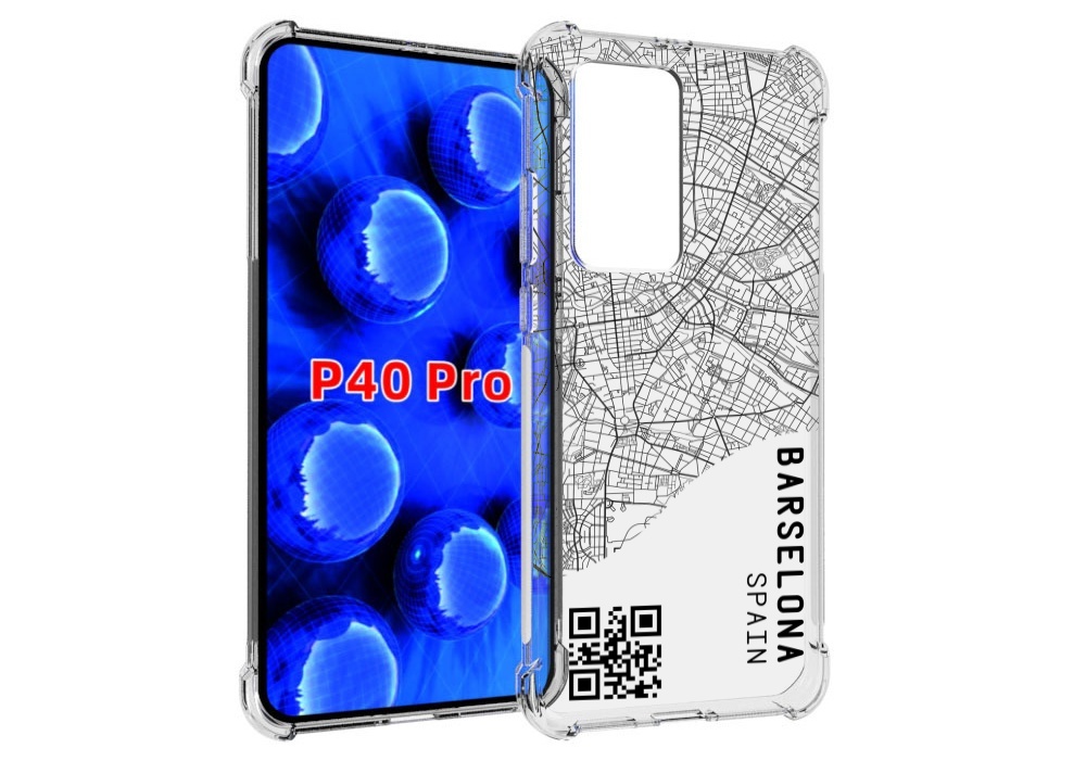 

Чехол MyPads схема-барселона для Huawei P40 Pro противоударный, Прозрачный, Tocco