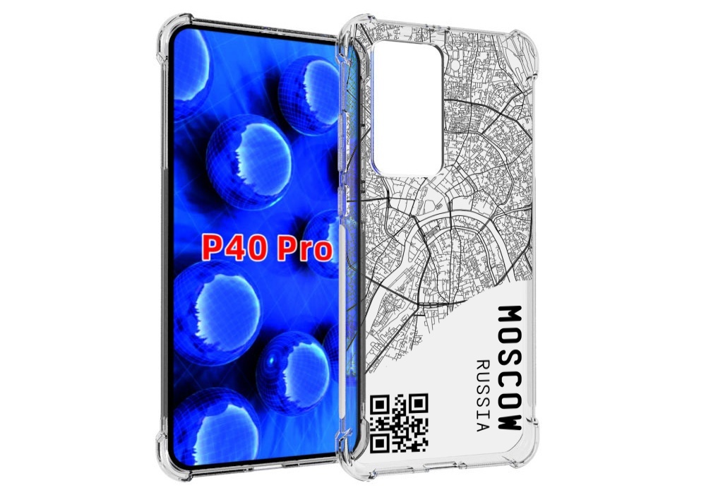

Чехол MyPads схема-москва для Huawei P40 Pro противоударный, Прозрачный, Tocco