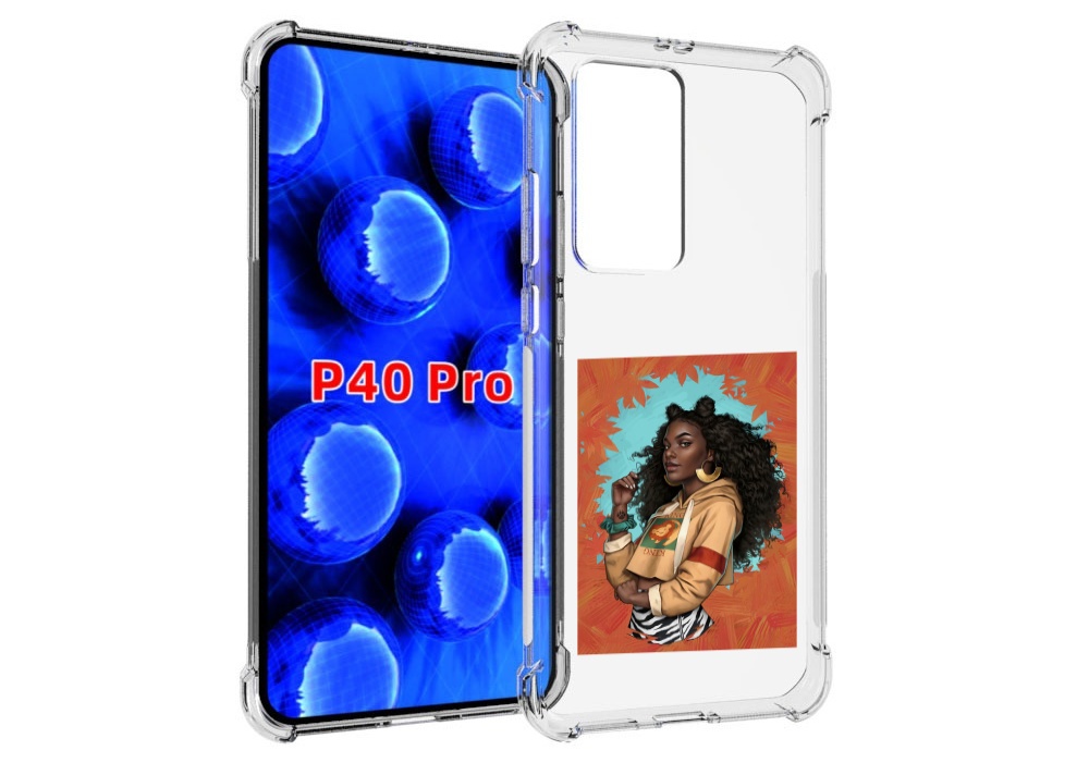 

Чехол MyPads темная-девушка женский для Huawei P40 Pro противоударный, Прозрачный, Tocco