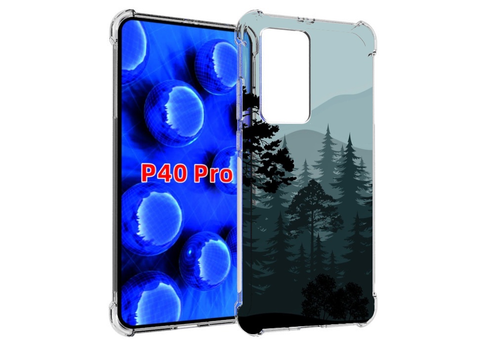 Чехол MyPads темный лесочек для Huawei P40 Pro противоударный