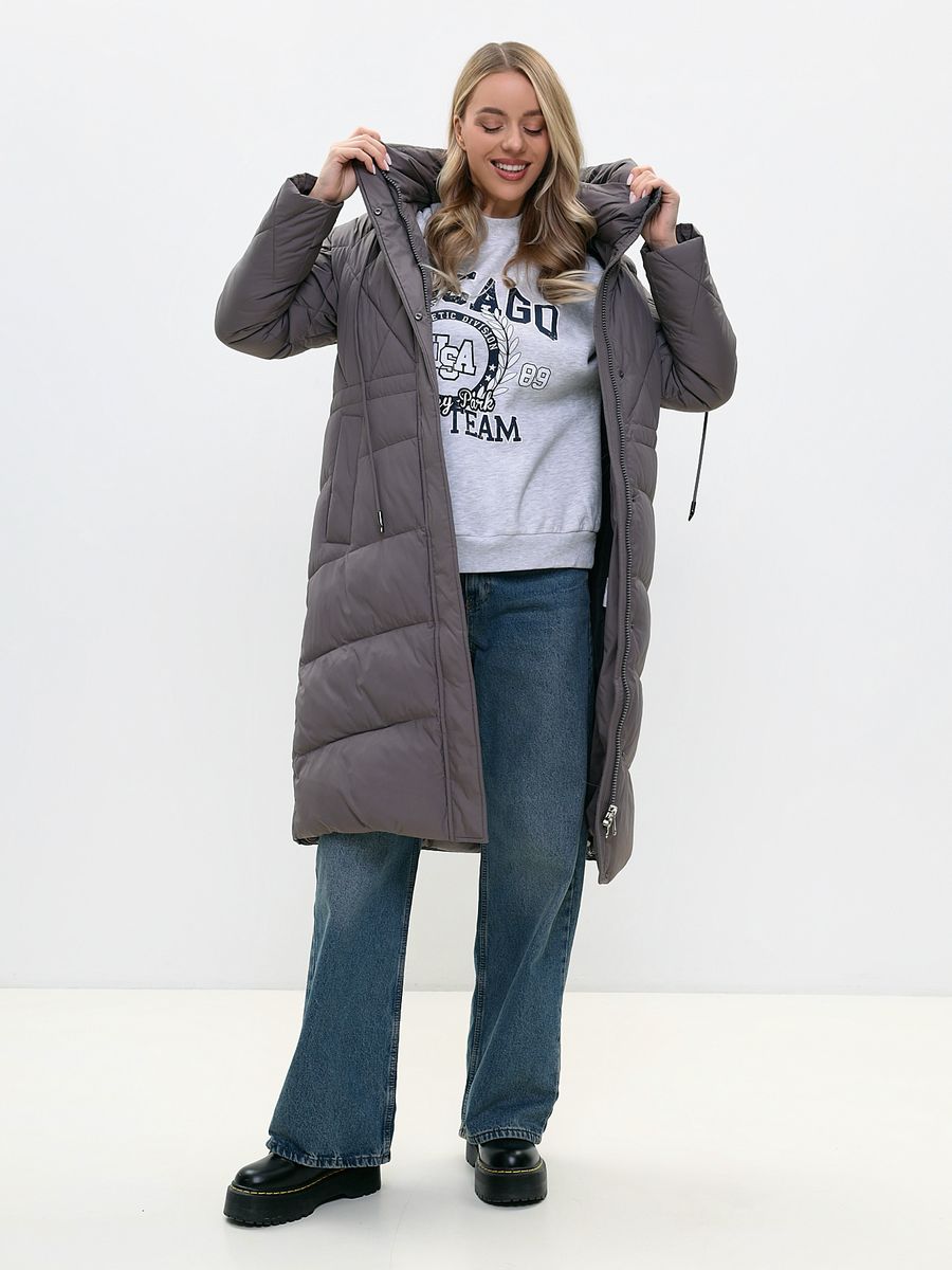 

Пальто женское LAWINTER 8379 серое 44 RU, Серый, 8379