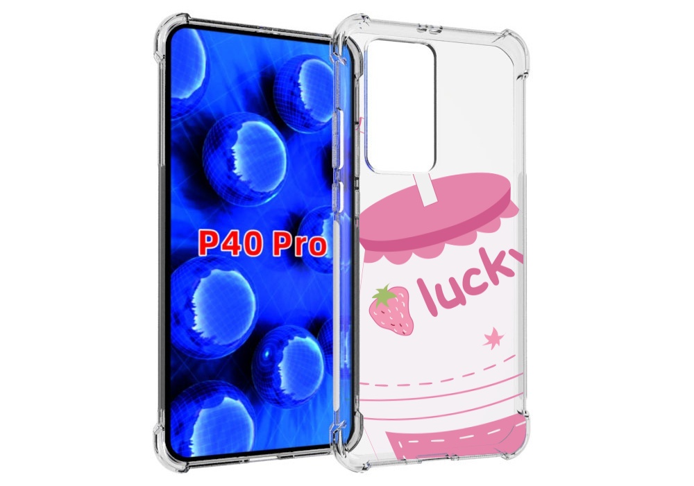 

Чехол MyPads удачный-напиток для Huawei P40 Pro противоударный, Прозрачный, Tocco