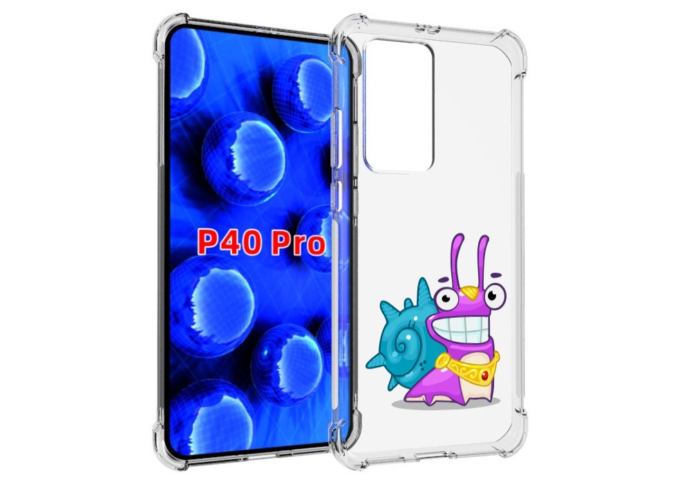 

Чехол MyPads улитка-принц для Huawei P40 Pro противоударный, Прозрачный, Tocco